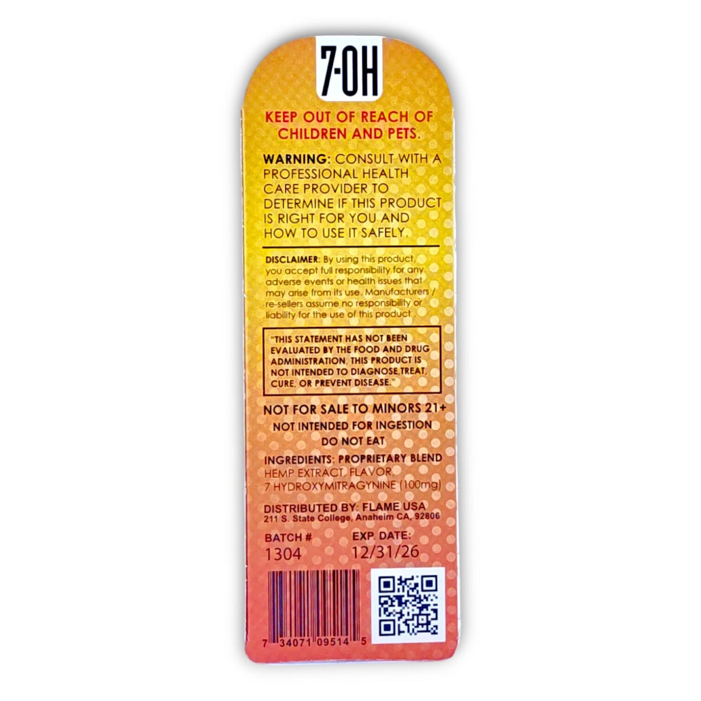 7 hydroxy 7 oh vape back ingredients