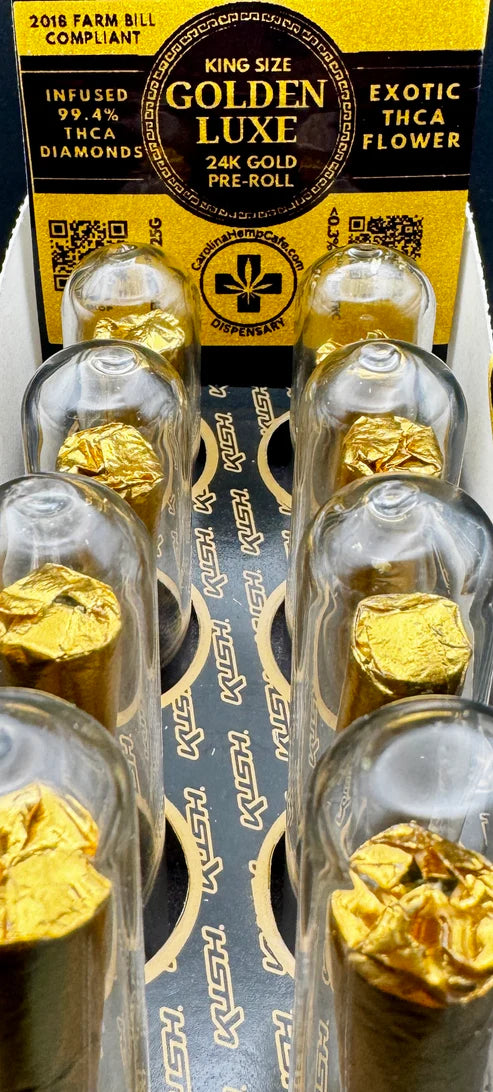 Golden Luxe 24k gold thca pre-roll counter pack