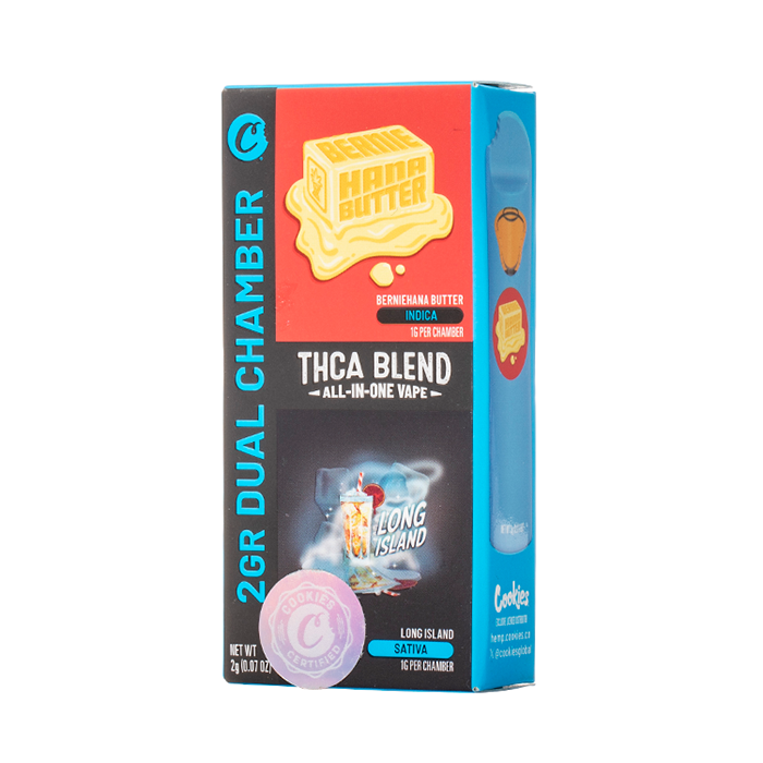 cookies dual chamber thca disposable vape berniehana butter and long island