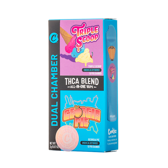 cookies dual chamber thca disposable vape triple scoop georgai pie