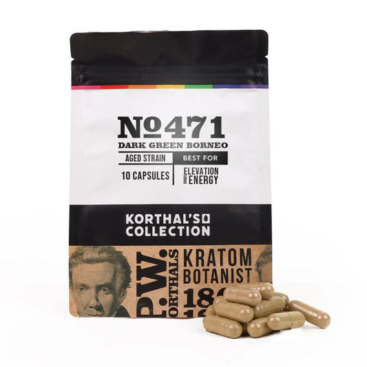 Korthals' Collection No 471 Dark Green Borneo Kratom Capsules