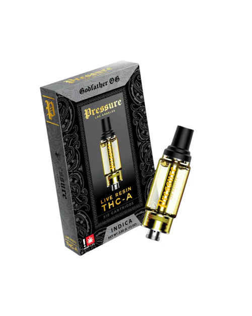 pressure la live resin thca cartridge godfather og indica