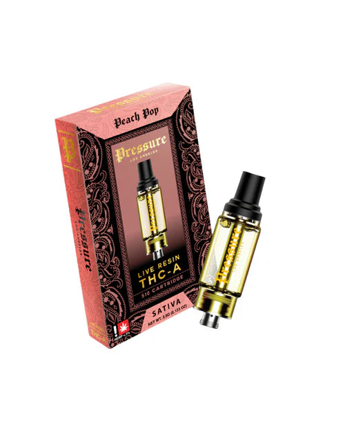 pressure la live resin thca cartridge peach pop sativa