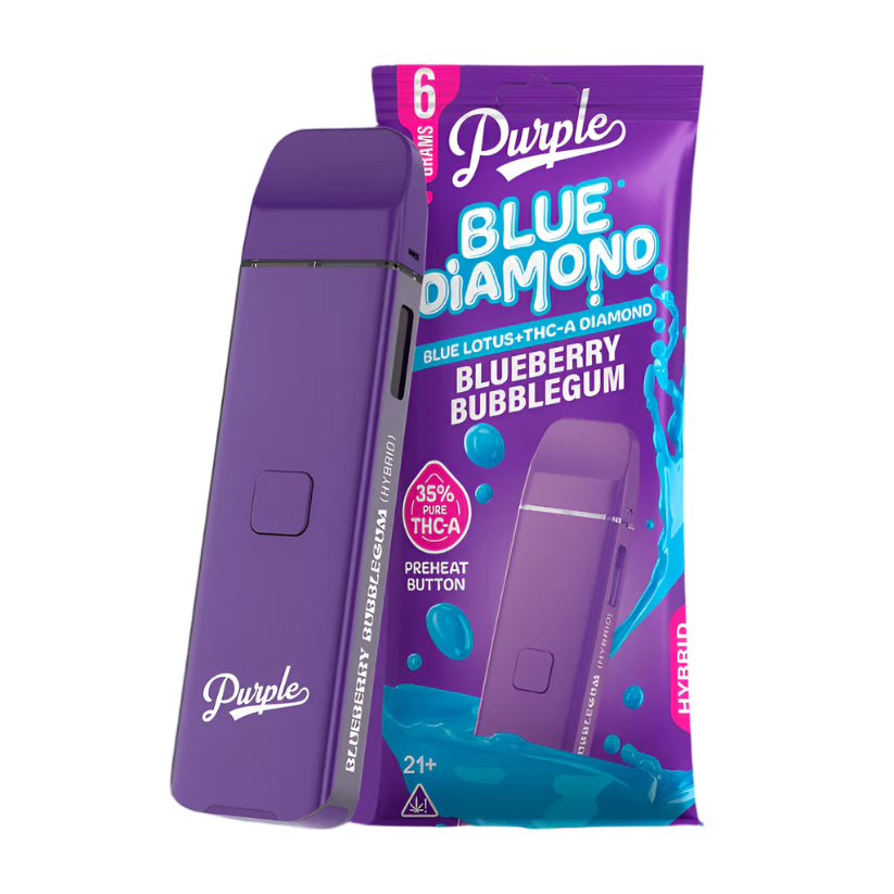 Purple Blue Diamond THCa Vape Disposable Blueberry Bubblegum