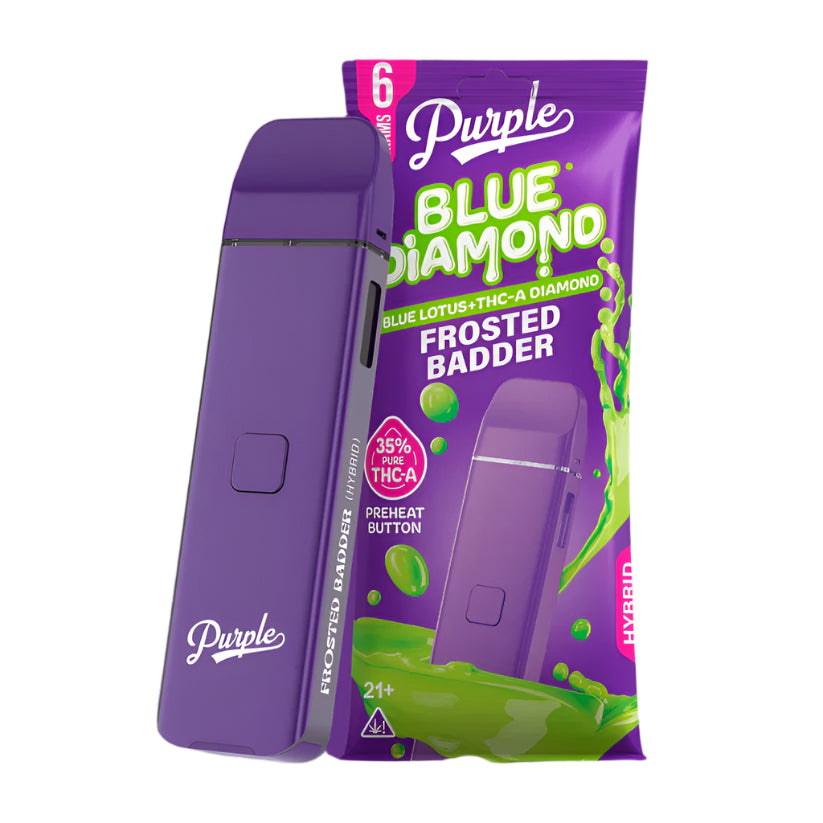 Purple Blue Diamond THCa Vape Disposable Frosted Badder