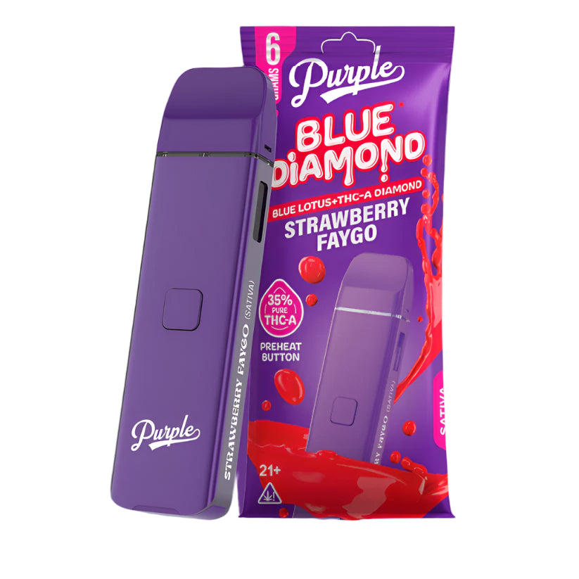Purple Blue Diamond THCa Vape Disposable Strawberry Faygo