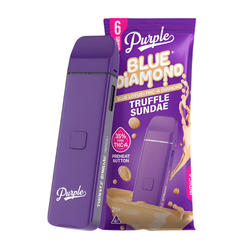Purple Blue Diamond THCa Vape Disposable Truffle Sundae