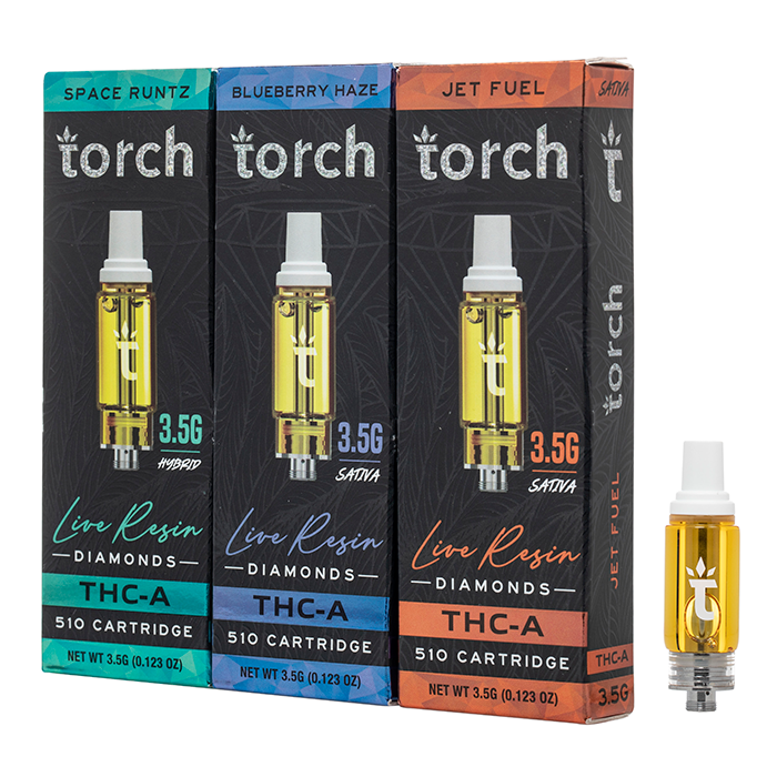 torch live resin diamonds 3.5g thca cart 510 thread